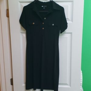 Black Dress With Collar And Buttons